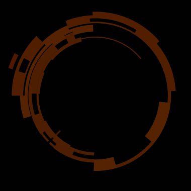 Fütürist dairesel gövde arayüzü elementi. Soyut çember geometrik arkaplan. Dijital teknolojinin grafiksel çizimi.