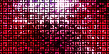 Parlayan ışıklar siyah arka planda parti izleri. Sahne veya stadyum ışıklarının dijital illüstrasyonu. Parlak desenli duvar kağıdı. Sahne ışıkları ile renkli ışıkların ihtişamlı arkaplanı.