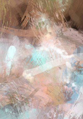 Soyut arkaplanda pürüzlü fırça darbeleri. Fırça boyası. Renkli boya darbeleri. Eşsiz duvar sanatı. Tuvaldeki modern sanat. Renkli çağdaş sanat eserleri.