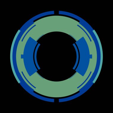 Fütürist dairesel gövde arayüzü elementi. Soyut çember geometrik arkaplan. Dijital teknolojinin grafiksel çizimi.
