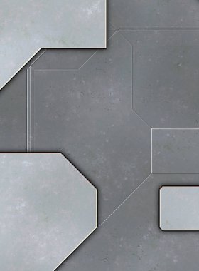 Katmanlı paneller. Fütürist soyut duvar kağıdı. Geometrik teknolojik yansıtıcı arka plan 3D metalik doku. Uzay gemisi desen yüzeyi.