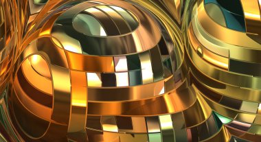 Metalik panel dokusunun 3 boyutlu çizimi. Renkli, parlak, soyut duvar kağıdı. Geometrik teknolojik parlak yansıtıcı arka plan. Yaratıcı parlak kavramsal arkaplan.