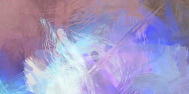 Soyut arkaplanda pürüzlü fırça darbeleri. Fırça boyası. Renkli boya darbeleri. Eşsiz duvar sanatı. Tuvaldeki modern sanat. Renkli çağdaş sanat eserleri.