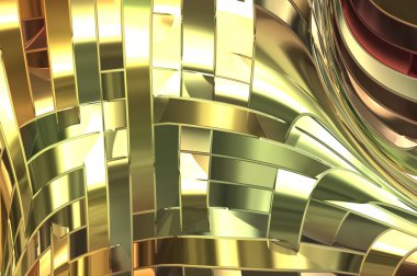 Metalik panel dokusunun 3 boyutlu çizimi. Renkli, parlak, soyut duvar kağıdı. Geometrik teknolojik parlak yansıtıcı arka plan. Yaratıcı parlak kavramsal arkaplan.