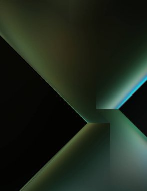 Geometrik dinamik şekiller. Gölgeli teknoloji dijital şablonu ve gradyan arka planda ışıklar. Modern basit geometrik renk gradyanı soyut arkaplan. 3B illüstrasyon. 