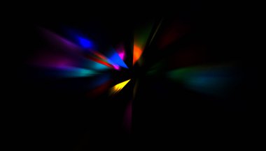 Parlayan ışıkları hareket ettirmenin havalı arka planı. Tasarımınız için canlı renkli bir portal şablonu. Işık ışınları ve hareket halindeki ışıldayan parçacıklar bir solucan deliği şekli oluşturuyor..