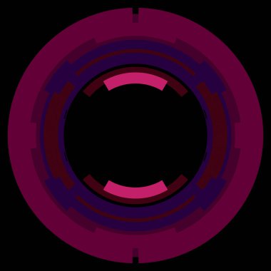Fütürist dairesel gövde arayüzü elementi. Soyut çember geometrik arkaplan. Dijital teknolojinin grafiksel çizimi.