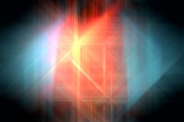 Parlak prizma arayüzü elementi. Soyut alevli geometrik arkaplan. Dijital teknolojinin grafiksel çizimi.