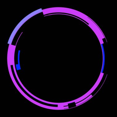 Fütürist dairesel gövde arayüzü elementi. Soyut çember geometrik arkaplan. Dijital teknolojinin grafiksel çizimi.