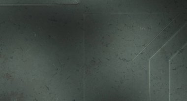 Çukur SciFi panelleri duvar. Üç boyutlu illüstrasyon. Gelecekçi kavramsal tasarım arka planı. Uzay gemisi desenli duvar kağıdı. Fırçalanmış teknoloji desen yüzeyi. 