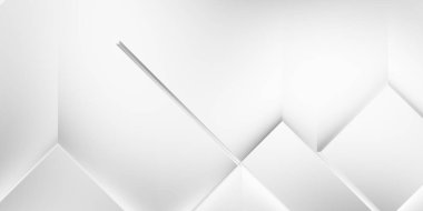 Beyaz 3d geometrik arka plan. Karanlık elementleri olan birinci sınıf soyut duvar kâğıdı. Poster, broşür, sunum ve web sitesi için özel tasarım. Moda lüks minimalist tasarım. Geometrik şablon. 