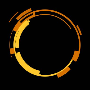 Fütürist dairesel gövde arayüzü elementi. Soyut çember geometrik arkaplan. Dijital teknolojinin grafiksel çizimi.