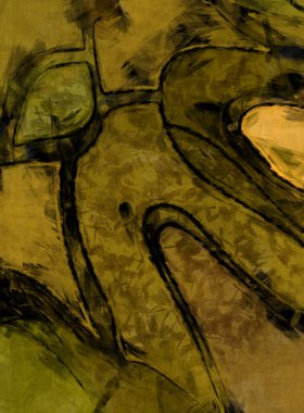 Tuval üzerinde etkileyici fırçalanmış resim. Kaotik resim. Taranmış Boyalı Soyut Arkaplan. Fırça darbesi ile boyanmış. Kaos duvarı sanatı. Sanatsal canlılık ve renkli duvar kağıdı.