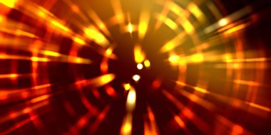 Parlayan ışıkları hareket ettirmenin havalı arka planı. Tasarımınız için canlı renkli bir portal şablonu. Işık ışınları ve hareket halindeki ışıldayan parçacıklar bir solucan deliği şekli oluşturuyor..