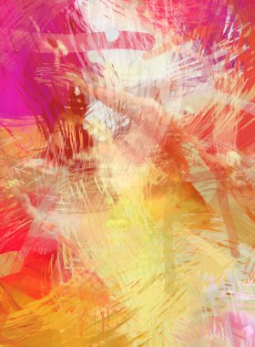 Soyut arkaplanda pürüzlü fırça darbeleri. Fırça boyası. Renkli boya darbeleri. Eşsiz duvar sanatı. Tuvaldeki modern sanat. Renkli çağdaş sanat eserleri.