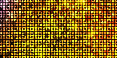 Parlayan ışıklar siyah arka planda parti izleri. Sahne veya stadyum ışıklarının dijital illüstrasyonu. Parlak desenli duvar kağıdı. Sahne ışıkları ile renkli ışıkların ihtişamlı arkaplanı.