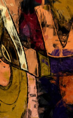 Tuval üzerinde etkileyici fırçalanmış resim. Kaotik resim. Taranmış Boyalı Soyut Arkaplan. Fırça darbesi ile boyanmış. Kaos duvarı sanatı. Sanatsal canlılık ve renkli duvar kağıdı.