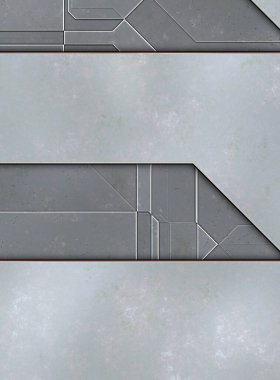 Katmanlı paneller. Fütürist soyut duvar kağıdı. Geometrik teknolojik yansıtıcı arka plan 3D metalik doku. Uzay gemisi desen yüzeyi.