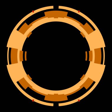 Fütürist dairesel gövde arayüzü elementi. Soyut çember geometrik arkaplan. Dijital teknolojinin grafiksel çizimi.