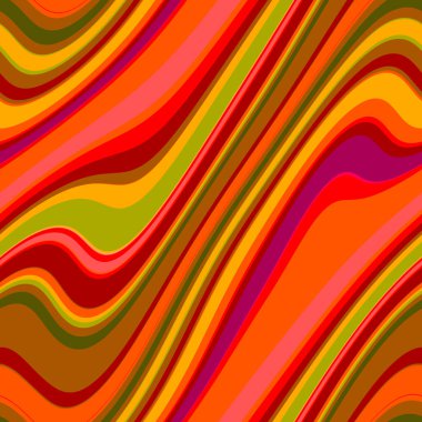 Renkli, dikişsiz şerit deseni. Soyut yüzey arkaplanı. Renkli duvar kağıtları. Retro parlak minimalist malzeme. Tekstil baskısı. Dekoratif motif.