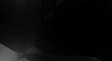 Lüks minimalist tasarım. Fütürist şablon. Karanlık elementleri olan birinci sınıf soyut duvar kâğıdı. Zarif bir zemin. Siyah üç boyutlu geometrik arkaplan. Poster, broşür, sunum için tasarım.