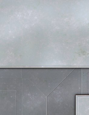 Katmanlı paneller. Fütürist soyut duvar kağıdı. Geometrik teknolojik yansıtıcı arka plan 3D metalik doku. Uzay gemisi desen yüzeyi.