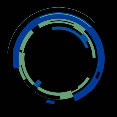 Fütürist dairesel gövde arayüzü elementi. Soyut çember geometrik arkaplan. Dijital teknolojinin grafiksel çizimi.