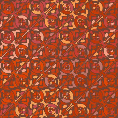 Yaratıcı karalama sanatı farklı şekil ve dokulara sahip kusursuz desen. Kolaj. Sanatsal arka plan. Soyut duvar kağıdı. Dekoratif hippi fayansları.