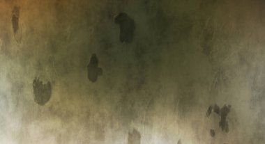 Gotik bir duvarda sıkıntılı ve kirli desenler var. Lekeli renkli hasarlı şablon. Tasarımınız için doku ve elementler. Pis duvar kâğıdı. Grunge arkaplanı.