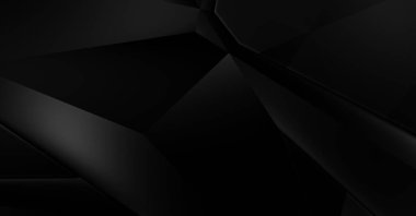 Lüks minimalist tasarım. Fütürist şablon. Karanlık elementleri olan birinci sınıf soyut duvar kâğıdı. Zarif bir zemin. Siyah üç boyutlu geometrik arkaplan. Poster, broşür, sunum için tasarım.