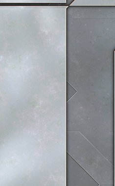 Katmanlı paneller. Fütürist soyut duvar kağıdı. Geometrik teknolojik yansıtıcı arka plan 3D metalik doku. Uzay gemisi desen yüzeyi.