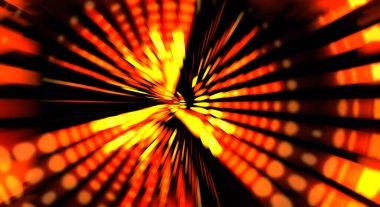 Siyah arkaplanda dönen ışık gösterisi. Lüks çizgiler. Parlak kıvrımlı duvar kağıdı. Uzay tüneli. Dönen ışık çemberi ya da maytap izi. Parlak konsept çizimi.