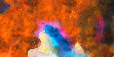 Kova desenli illüstrasyon. Çağdaş ve modern doku. Soyut renk boyama arka planı. Yaratıcı ve sanatsal duvar kağıdı. Fırçalanmış şekilleri ve lekeleri olan sanatsal duvar..