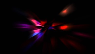 Parlayan ışıkları hareket ettirmenin havalı arka planı. Tasarımınız için canlı renkli bir portal şablonu. Işık ışınları ve hareket halindeki ışıldayan parçacıklar bir solucan deliği şekli oluşturuyor..