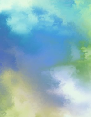 Modern fırça darbeleri. Poster, duvar sanatı, afiş, kart, kitap kapağı veya ambalaj için rahatlatıcı kompozisyonun yumuşak renkli çizimi. Pastel renklerle suluboya. 