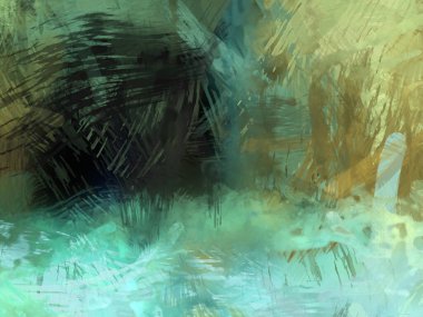 Soyut arkaplanda pürüzlü fırça darbeleri. Fırça boyası. Renkli boya darbeleri. Eşsiz duvar sanatı. Tuvaldeki modern sanat. Renkli çağdaş sanat eserleri.