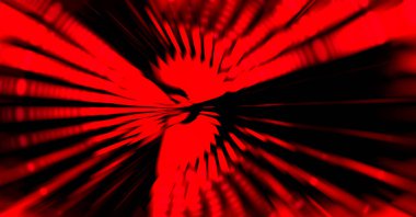 Siyah arkaplanda dönen ışık gösterisi. Lüks çizgiler. Parlak kıvrımlı duvar kağıdı. Uzay tüneli. Dönen ışık çemberi ya da maytap izi. Parlak konsept çizimi.