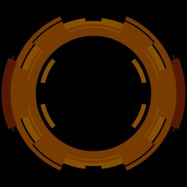 Fütürist dairesel gövde arayüzü elementi. Soyut çember geometrik arkaplan. Dijital teknolojinin grafiksel çizimi.