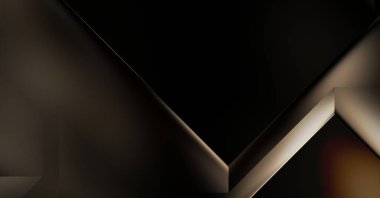 Geometrik dinamik şekiller. Gölgeli teknoloji dijital şablonu ve gradyan arka planda ışıklar. Modern basit geometrik renk gradyanı soyut arkaplan. 3B illüstrasyon. 