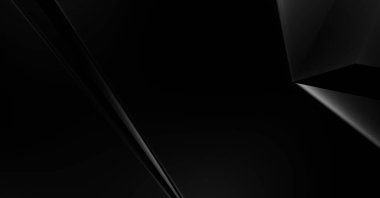 Lüks minimalist tasarım. Fütürist şablon. Karanlık elementleri olan birinci sınıf soyut duvar kâğıdı. Zarif bir zemin. Siyah üç boyutlu geometrik arkaplan. Poster, broşür, sunum için tasarım.