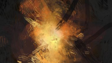 Soyut arkaplanda pürüzlü fırça darbeleri. Fırça boyası. Renkli boya darbeleri. Eşsiz duvar sanatı. Tuvaldeki modern sanat. Renkli çağdaş sanat eserleri.