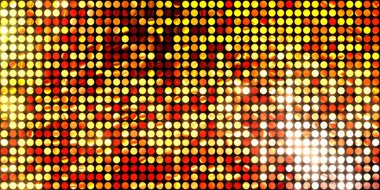 Parlayan ışıklar siyah arka planda parti izleri. Sahne veya stadyum ışıklarının dijital illüstrasyonu. Parlak desenli duvar kağıdı. Sahne ışıkları ile renkli ışıkların ihtişamlı arkaplanı.