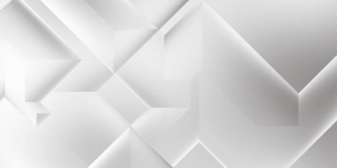 Beyaz 3d geometrik arka plan. Karanlık elementleri olan birinci sınıf soyut duvar kâğıdı. Poster, broşür, sunum ve web sitesi için özel tasarım. Moda lüks minimalist tasarım. Geometrik şablon. 
