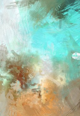 Soyut arkaplanda pürüzlü fırça darbeleri. Fırça boyası. Renkli boya darbeleri. Eşsiz duvar sanatı. Tuvaldeki modern sanat. Renkli çağdaş sanat eserleri.