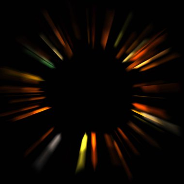 Canlı ve canlı ışık parlamalarının serin arkaplanı. Renkli parlak ışıklar patlama efektiyle görüntülenir. Parlak renkli arkaplan.