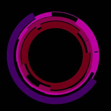 Fütürist dairesel gövde arayüzü elementi. Soyut çember geometrik arkaplan. Dijital teknolojinin grafiksel çizimi.