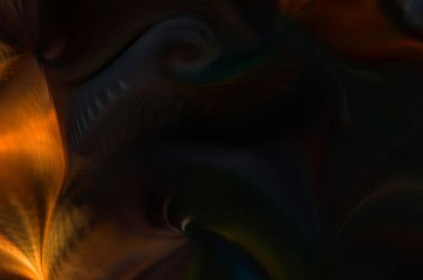 Hareketli girdapların soyut çizimi. Titreşimli renkli kıvrımların dönen akışı. Kıvrımlı ve kıvrımlı arka plan ve çizgiler. Garip duvar kâğıdı tasarımı. Dalgalanma arkaplanı.