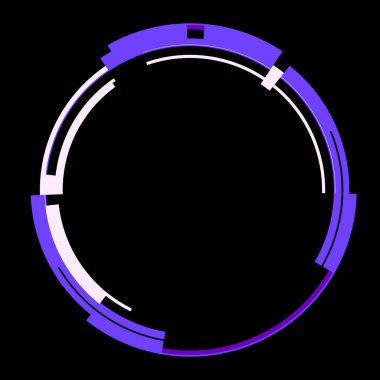 Fütürist dairesel gövde arayüzü elementi. Soyut çember geometrik arkaplan. Dijital teknolojinin grafiksel çizimi.