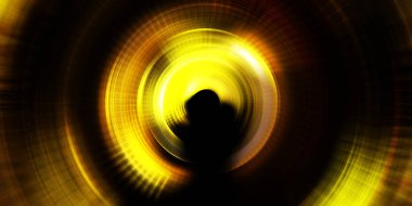 Parlayan neon ışıkları. Parlak sunum tasarım şablonu. Fotoğraf makinesi konsepti. Soyut arkaplan. Dönen ışık ışınları. Hareketli kavramsal duvar kağıdı. Grafik dijital illüstrasyon. 