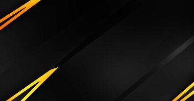 Metin için kopyalama alanı olan soyut siyah paneller. Üç boyutlu illüstrasyon. Renkli ışık özellikli koyu renk tasarım şablonu. Zarif geometrik parlak çizgili arka plan. Minimalist geometrik kapak grafiği.